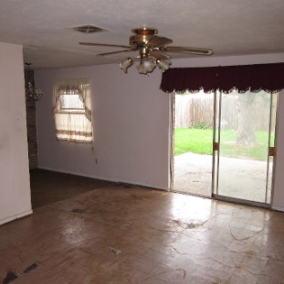 Sliding glass door lets ots of light in- put in new carpet